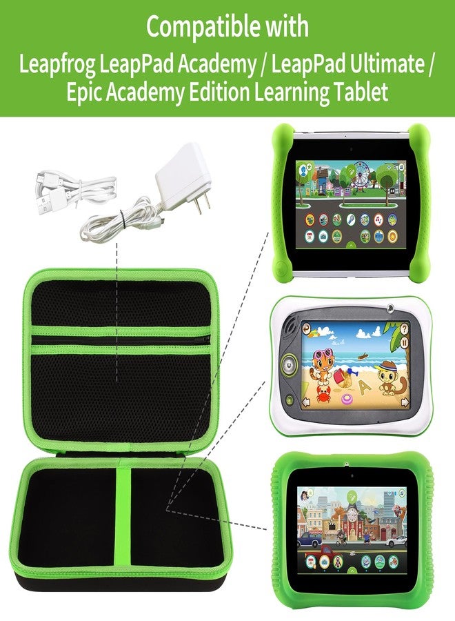 Peyyargo Storage Case Compatible with Leapfrog LeapPad Academy/LeapPad Ultimate/Epic Academy Edition Learning Tablet (Black + Green) - Image 3